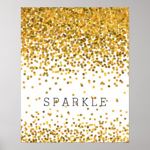 Poster Confetti Sparkle Dourado