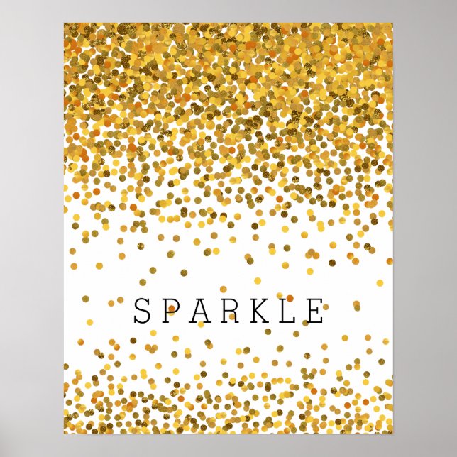 Poster Confetti Sparkle Dourado (Frente)