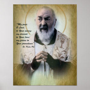 Poster Confiança divina, padre Pio