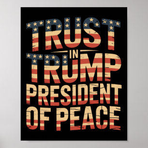 Poster Confiança Em Trump Presidente Da Paz 1
