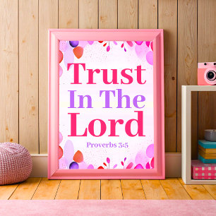 Poster Confiança no Lord Boho Christian Teen Girl Art