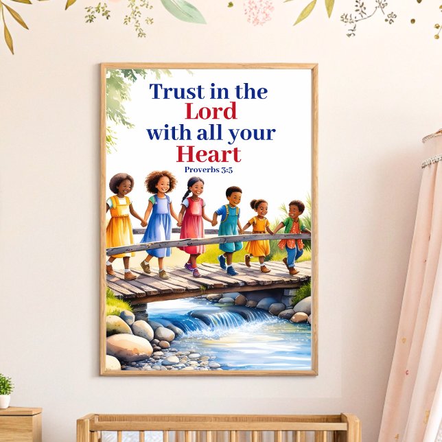 Poster Confiança No Senhor Christian Nursery Wall Art (Criador carregado)