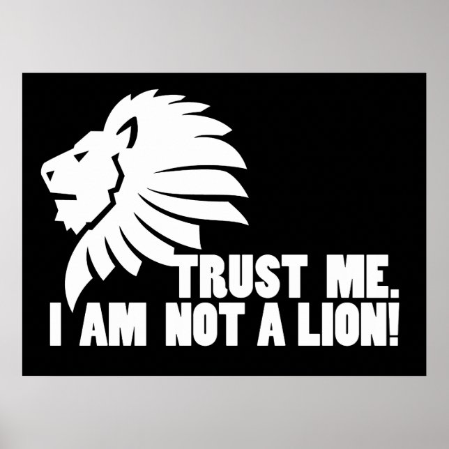 Pôster Confie em mim, não sou um Leão! (Frente)