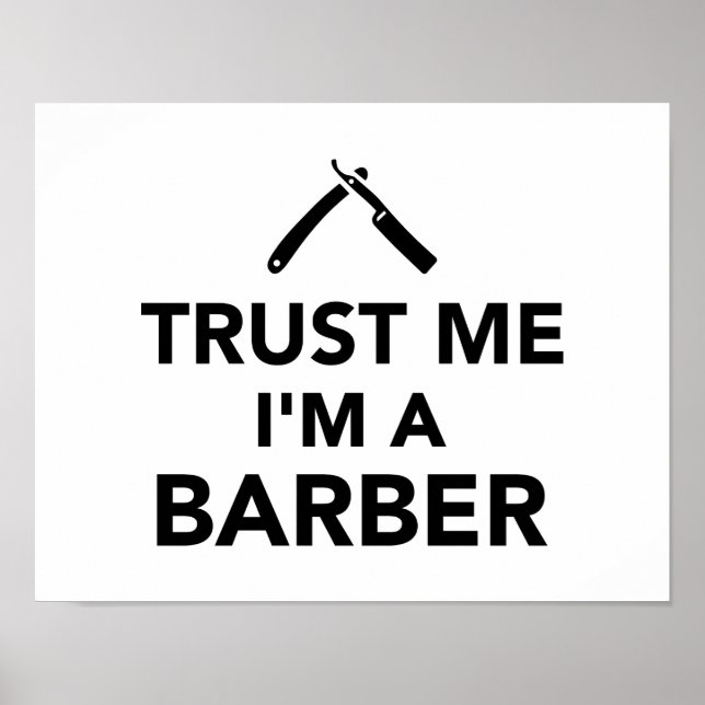 Poster Confie em mim, sou um Barber (Frente)