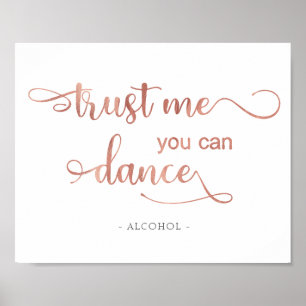 Poster "Confie em mim você pode dançar" rosa White Wedd