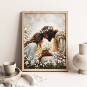 Poster Confie Nele, Arte Cristã para Parede, Jesus Orando