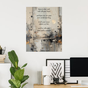 Poster Confie no Senhor com toda a sua citação do coração