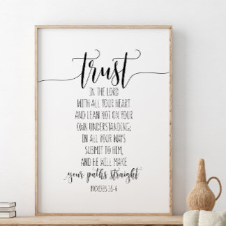Poster Confie No Senhor Com Todos Os Seus, Provérbios 3:5