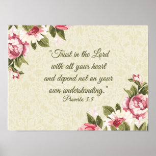 Poster Confie no senhor com todos seus rosas do rosa do