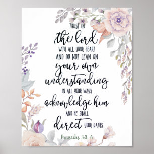 Poster Confie no Senhor floral
