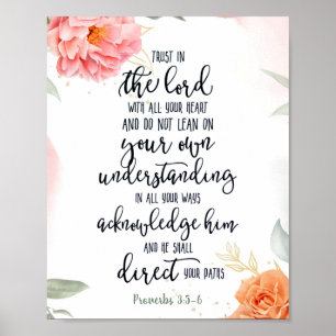 Poster Confie no Senhor floral