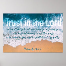 Poster Confie no Senhor Provérbios 3:5-6, Ondas do Oceano