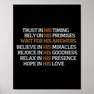 Poster Confie No Seu Tempo - Natal Páscoa Cristã