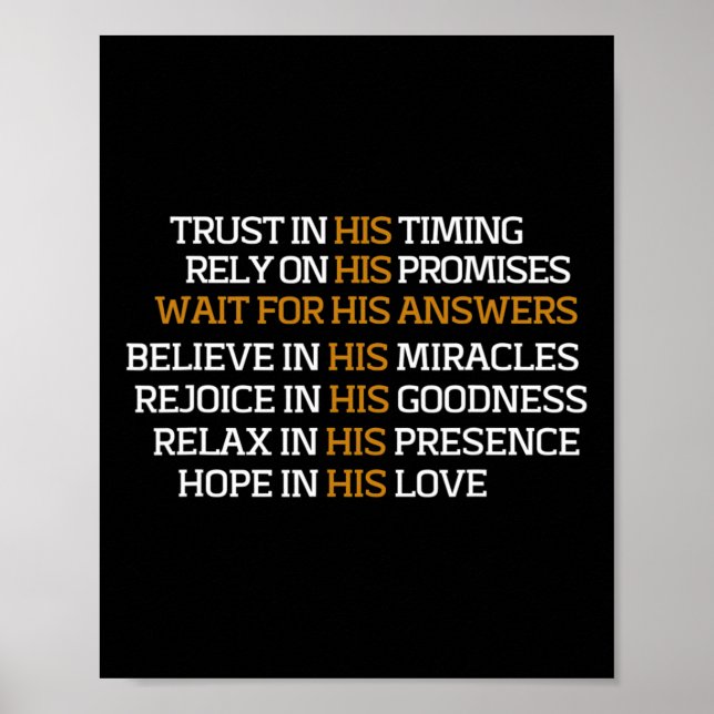 Poster Confie No Seu Tempo - Natal Páscoa Cristã (Frente)