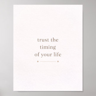 Poster Confie no Tempo da Sua Vida - Citação Minimalista