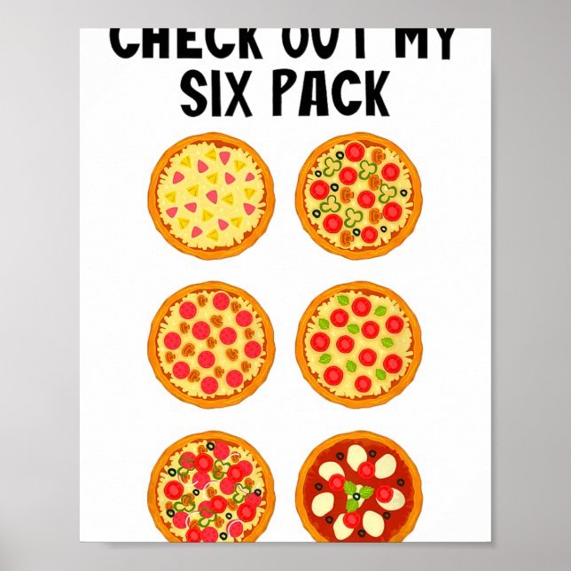 Poster Confira Meu Six Pack Pizza Divertida _1  (Frente)