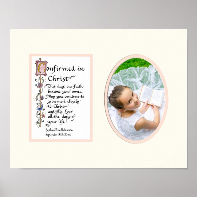 Poster Confirmação confirmada em fotografia de Cristo (Frente)