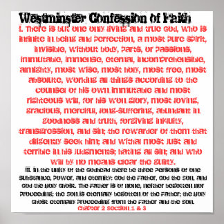 Pôster Confissão de Westminster Ch. 2 Seção 1&3