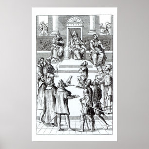 Poster Confissão para reparações antes do tribunal, ap