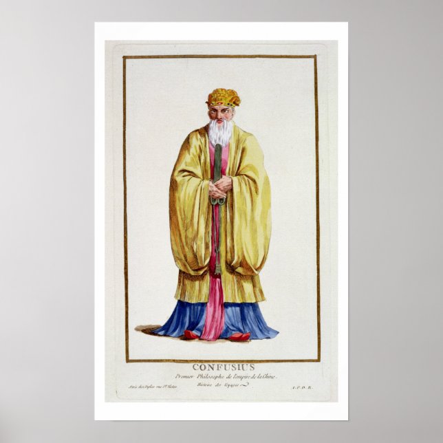 Pôster Confucius (551-479 a.C.), de "Receuil des Estampes (Frente)