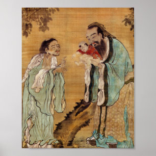 Pôster Confucius que apresenta Buddha a Laozi