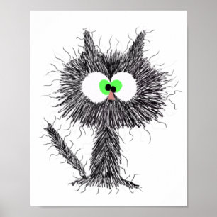 Poster Confused Cat White 