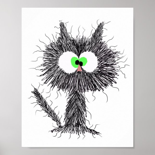Poster Confused Cat White  (Frente)