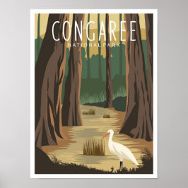Poster Congaree National Park South Carolina Illustration