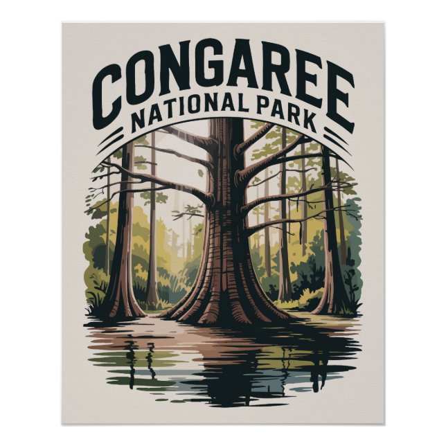 Pôster Congaree National Park South Carolina Wilderness (Frente)