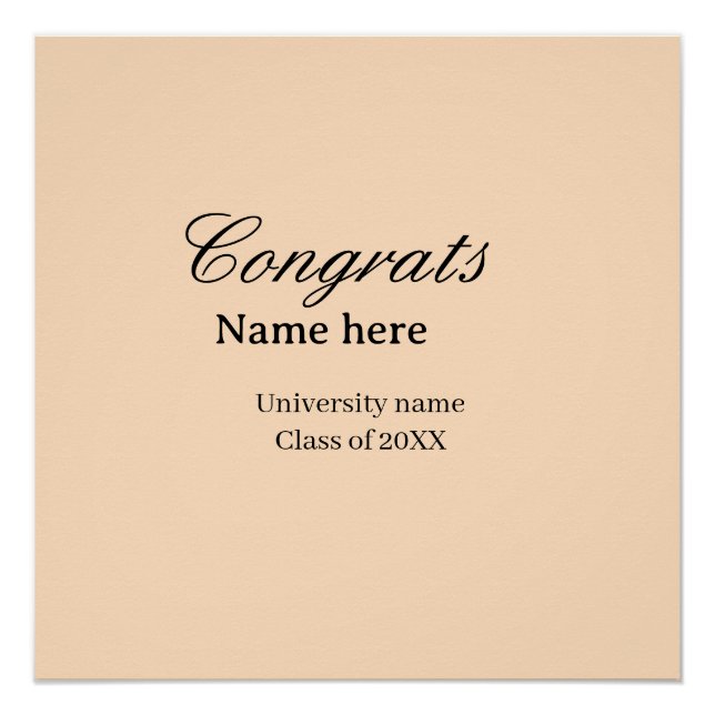 Pôster Congrats graduate university name class of 20XX na (Frente)
