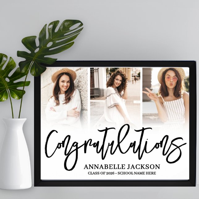 Poster Congratulations 3 Photo Graduation (Congratulations 3 Photo Graduation Poster )