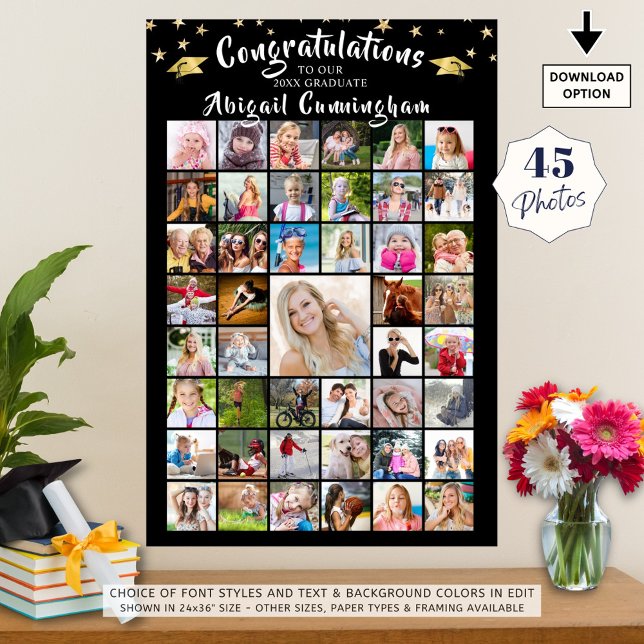 Poster Congratulations Graduate 45 Photo Collage (Criador carregado)