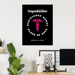 Poster Congratulations Registered Nurse Graduation Party