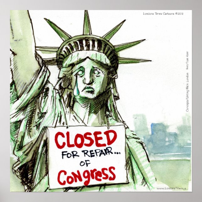 Pôster Congress LadyLiberty Fechada para Reparos Poste En (Frente)
