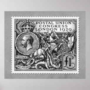 Pôster Congresso da União Postal 1929 - Carimbo