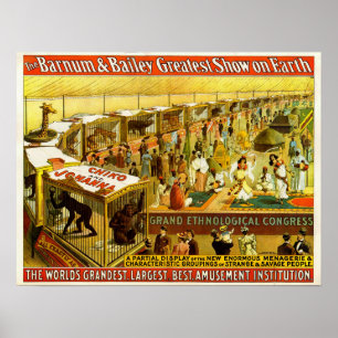 Poster Congresso etnológico grande Barnum & circo de