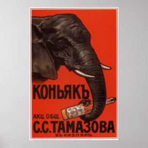 Poster Conhaque do império de russo que anuncia 1900