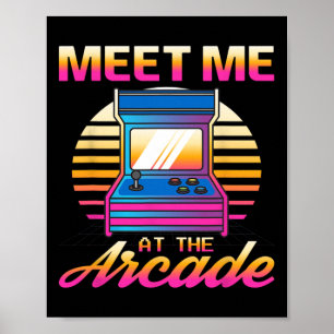 Poster Conheça-Me No Vídeo Retro Arcade Gamer Vaporwave