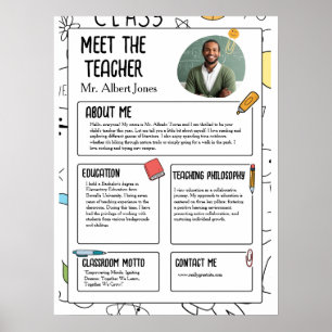 Poster Conheça o Professor Moderno Flyer de Volta às Aula
