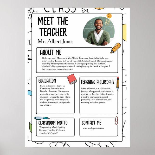 Poster Conheça o Professor Moderno Flyer de Volta às Aula (Frente)