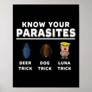 Poster Conheça Seus Parasitas Anti-trump Engraçado Luna C