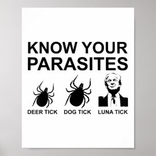 Poster Conheça Seus Parasitas... Camisa Anti-Trump Teto.