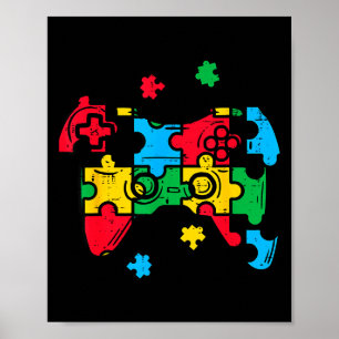 Poster Conhecedor de Autismo Gamer Transtorno do Espectro