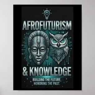 Poster Conhecimento de Afrofuturismo Máscara Africana Cor