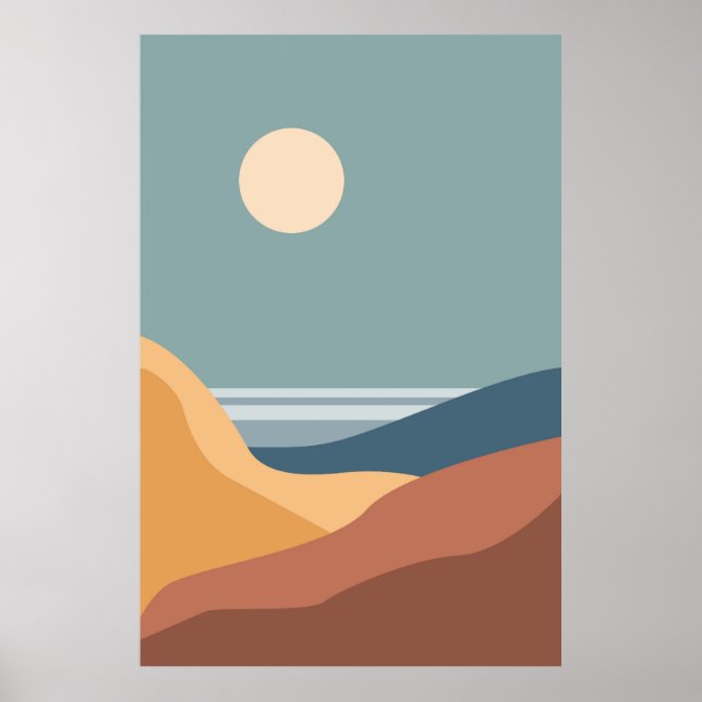 Poster Conjunto contemporâneo abstrato (Frente)