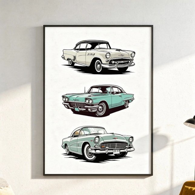 Poster Conjunto de 3 carros vintage. (Criador carregado)
