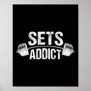 Poster Conjunto de amante de musculação academia fitness