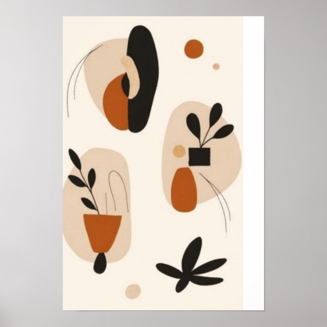 Poster Conjunto de Arte Botânico Abstrato para Parede | M (Frente)