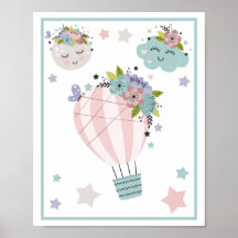 Conjunto de Arte de Balão de Ar Quente com Nuvem, 