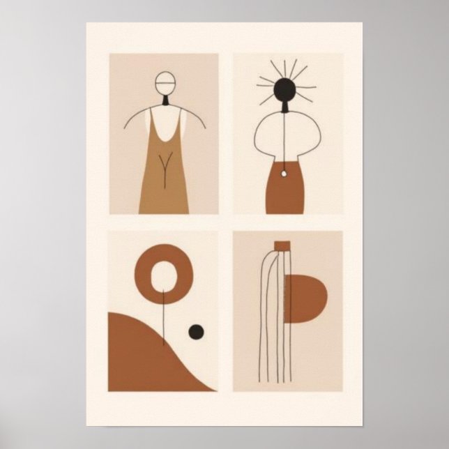 Poster Conjunto de Arte de Parede de Galeria Moderna Abst (Frente)